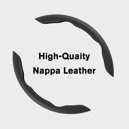 Amiss Car Nappa Leather Steering Wheel Cover, Car Interior Accessories, 2PCS Segmented Steering Wheel Protector, Universal 99% Car Wheel Cover Pro...