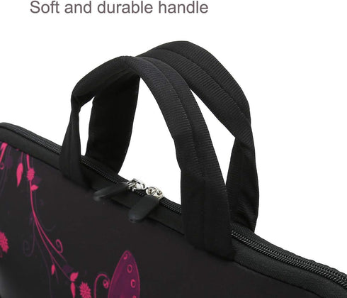 RICHEN 14 15 15.4 15.6 inch Laptop shoulder bag Notebook Handle Sleeve Neoprene Soft Carrying Travel Case with Accessories pocket (14-15.6 inch, N...