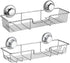 iPEGTOP Strong Suction Cup Shower Caddy Bath Shelf Storage with 4 Side Hooks, Combo Organizer Basket for Shampoo, Conditioner, Soap, Razor Bathroo...