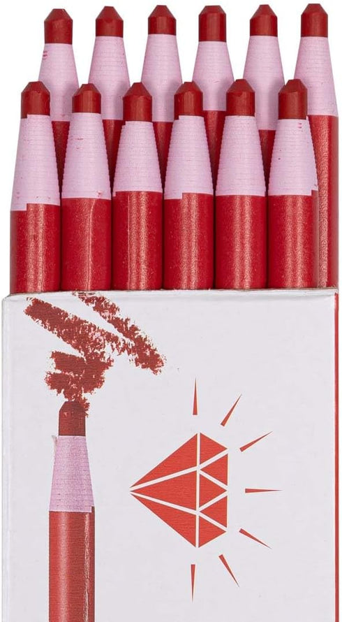 Diamond Peel-Off China Markers/Grease Pencils for Glass, Cellophane, Vinyl, Metal, Etc. (12 Pencils) (Red)...