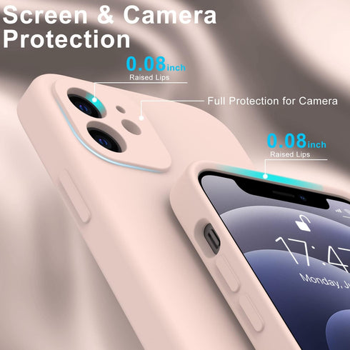 DEENAKIN Compatible with iPhone 12 Case with Screen Protector,Enhance Camera Protection,Soft Flexible Silicone Gel Rubber Bumper Cover,Slim Fit Pr...
