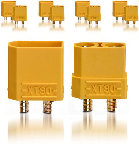 XT90 XT-90 Male and Female Bullet Connectors with 2M 14 AWG Silicone Wire, XT90 Plug Set for RC Lipo Battery Drone Electrical Cabinet LED Lighting...