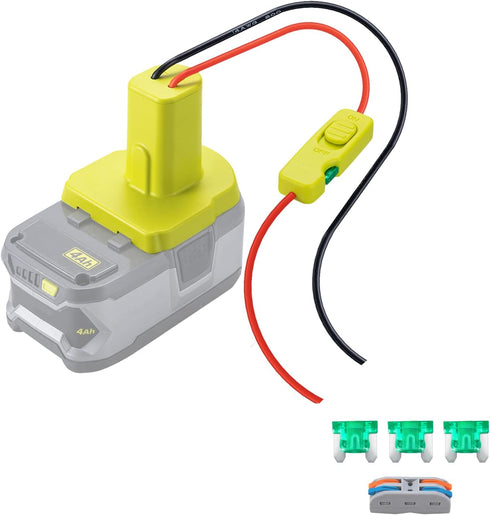 Upgraded 18V Battery Adapter for Ryobi 18V One+ Battery Adapter All-in-one Design of The Fuse and Switch Power Tool Battery Converter Kit 14 Gauge...