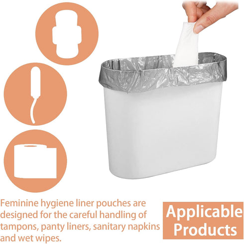 Sanitary Napkin Disposal Bags, 200 PCS Sanitary Napkin Receptacle Liners, Feminine Hygiene Disposal Bags, Small Trash Bags Tampon Bags Disposal fo...