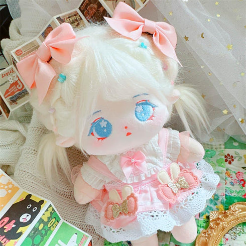 niannyyhouse 20cm Plush Doll Clothes Pink Headwear Shirt Skirt 8in Soft Stuffed Plush Toy Dress Up...