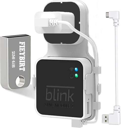 256GB Blink USB Flash Drive and Sync Module 2 Mount, Space Saving and Easy Move Mount Bracket Holder for Blink Outdoor Indoor Security System (Bli...