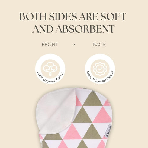 Dodo Babies 5-Pack Baby Burp Cloths - Soft, Absorbent Cotton Burp Cloths - includes Pacifier Case and 2 Pacifier Clips - Colors: Pink and White...