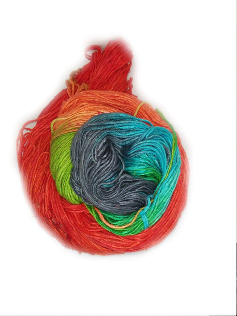 Silk Roving Worsted Weight Yarn - 100% Recycled & Hand-Dyed Mulberry Silk - Luxurious and Versatile for Knitting, Felting, and Crafting.(100 gm-22...