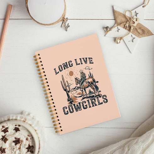 Western Horse Notebook Journal - Preppy Pink Notebook, Western Office Supplies, Journaling Notebooks, Hardcover Spiral Notebook 5.5x8.3...