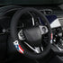 Car Leather Steering Wheel Cover Compatible with Puerto Rico,14.5-15 Inch Black Universal Leather Covers Breathable Anti-Slip Steering Wheels Acce...