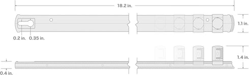 TEKTON 3/4 Inch Drive x 18 Inch Socket Rail, 10 Clips (Red) | OSR33110...