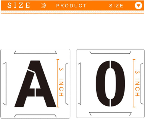 3 Inch Letter Stencils for Painting, 62 Pcs Reusable Plastic Letter Number Stencils, Interlocking Template Kit for Painting on Wood, Wall, Fabric,...