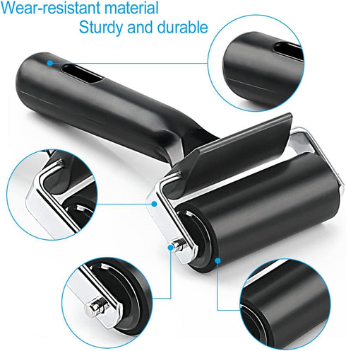 Rubber Roller, Ideal for Anti Skid Tape Construction Tools, Print, Ink and Stamping Tools (2.5-Inch, Black)...