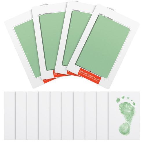 Outus 3 x 5 Inch Newborn Handprint and Footprint Paw Print Kit 4 Clean Touch Ink Pads 10 Imprint Cards Pet Inkless Hand and Feet Stamp for Dogs(Gr...