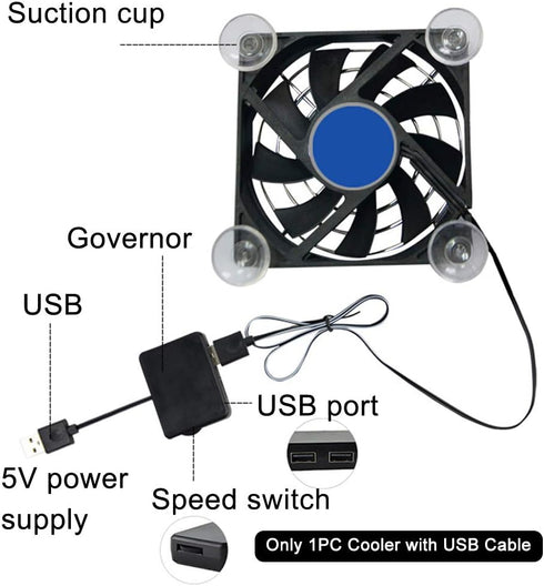 Portable Cell Phone Cooler, Stickable USB Cooling Pad for Cellphone, Compact Fan Holder Phone Cooler, Universal Cooling Fan for Mobile Phone Table...