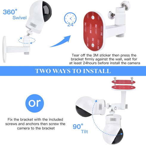 Adjustable Baby Monitor Wall Mount for Eufy Spaceview, Spaceview Pro and Spaceview S Baby Monitor, Perfect View Angle and Easy Installation withou...