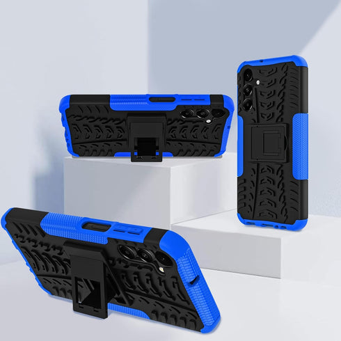 for Samsung Galaxy A15 5G Case with 2 Pack Screen Protector,Military Grade Shockproof, Heavy Duty Robust Bumper Cover with Kickstand for Galaxy A1...