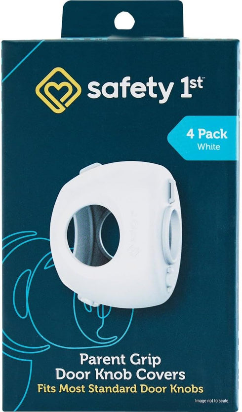 Safety 1st Parent Grip Door Knob Covers, White, One Size,4 Count (Pack of 1) (HS3260600), Packaging may vary...