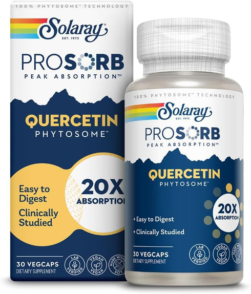 SOLARAY Quercetin Phytosome - 20X Absorption - Easy-to-Digest Antioxidants Supplement for Overall Health Support - Vegan and Made Without Soy - 60...