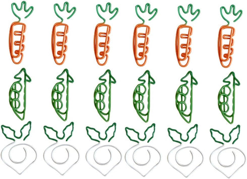 18 Pcs Carrot Paperclip Office Folders File Clips Document Clips The Office Decor Small Paper Clamp Pea Paper Clip Tiny Paper Clips Cute Paperclip...