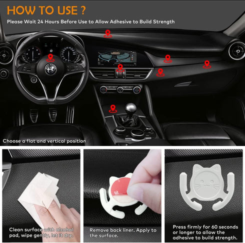 Multi-Surface Holder Car Mount 3 Pack Compatible for Popsocket Grip Holder for Pop Socket Mount Device Support Accessory Home Office Desk Wall Mou...