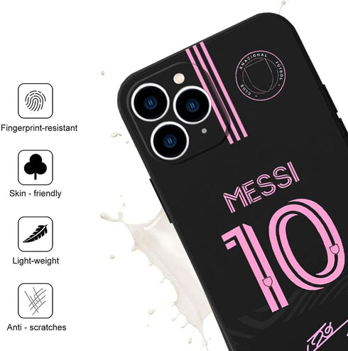 ZERMU for iPhone 14 Plus Case, Lione%l Mess%i Super Soccer Star Miam-i #10 Case Full Protection Soft Silicone TPU Shock Absorption Bumper Cover Ph...