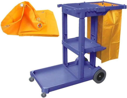 Replacement Janitorial Cart Bag-16 x 11 x 27inches, High Capacity Waterproof Thickened Housekeeping Commercial Janitorial Cleaning Cart Bag with 6...