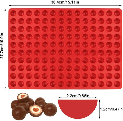 Palksky 140-Cavity Small Round Silicone Mold/Semicircle Chocolate Drops Mold/Dog Treats Pan/Semi Sphere Gummy Candy Molds for Ganache Jelly Carame...