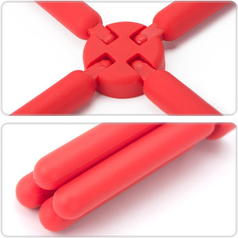 SourceTon 6 Pack Non-Slip Foldable Silicone Trivets in Cute Colors, Silicone Pot Holder, Hot Pad, Pot Holder, Free Bonus Spoon Rest/Balloon Whisk ...