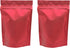 QQ Studio Pack of 100 Matte/Glossy Color Stand-Up Foil Resealable Zipper Pouches (3.9" x 5.9", Matte Red)...