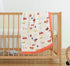 Coral Red Muslin Baby Blanket, Ultra Soft Hypoallergenic Baby Quilts, Unisex Baby Swaddle Wrap, Oversized 43X45inchs (Car Bus)...
