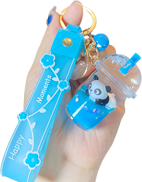 Cute Keychain Animal Liquid Floating Kawaii Keychains Backpack Pendant Charm Wristlet Key Ring for Girl Women...