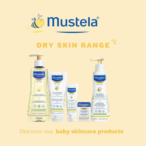Mustela Baby Nourishing Cleansing Gel – Hair & Body Wash for Dry Skin - with Natural Avocado, Cold Cream & Beeswax - 10.14 fl. oz....
