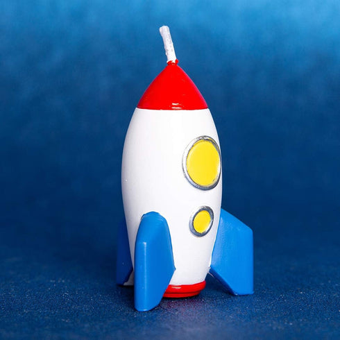 Spaceman Birthday Candle Outer Space Theme Rocket Candle for Birthday Party Childrens Day Baby Shower (Rocket)...