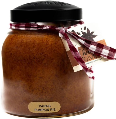 A Cheerful Giver — Papa's Pumpkin Pie - 34oz Papa Scented Candle Jar with Lid - Keepers of the Light - 155 Hours of Burn Time, Gift for Women, Bro...