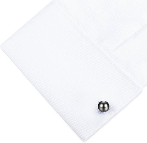 HONEY BEAR Cufflinks for Men White and Black Cultured Pearl Wedding Shirt Suit...