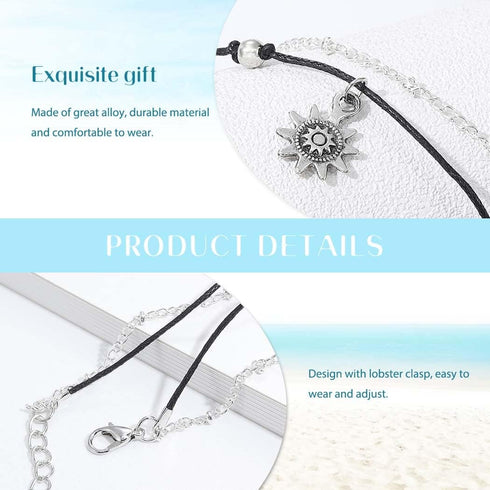 Boho Sun Ankle Bracelets Layered Beach Anklets for Women...