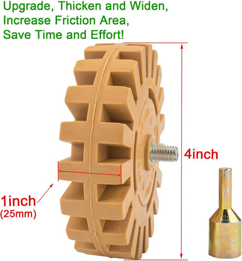 Decal Remover Wheel Sticker Remover w/Drill Adapter Tool Kit Adhesive Decal Eraser Wheel, Remove Vinyl Decals, Stickers, Stripes, Pinstripes, Adhe...