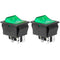 QTEATAK KCD4 2Pcs DC 12V-24V 30A DPST 4-Pin 2 Position ON/Off Boat Rocker Toggle Switch with Green LED Light (Only for DC12-24V)...