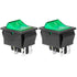 QTEATAK KCD4 2Pcs DC 12V-24V 30A DPST 4-Pin 2 Position ON/Off Boat Rocker Toggle Switch with Green LED Light (Only for DC12-24V)...