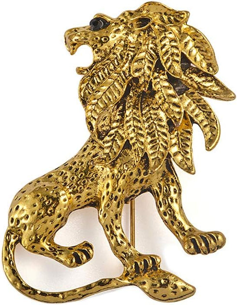 HUJUON Retro Lion Animal Pin Brooch for Men Women. Punk Suit Tie Pin for Husband Boyfriend Christmas Gifts...