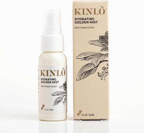 Kinlo Hydrating Golden Mist, 1 fl oz | Face Mist with Coconut Water, Aloe, Witch Hazel, Calendula | Facial Spray Mist Hydrating Toner Mist | Black...