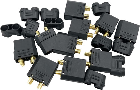 5Pair Black Amass XT90 XT-90 Male Female Bullet Connectors Power Plug with Heat Shrink for RC Lipo Battery Motor...