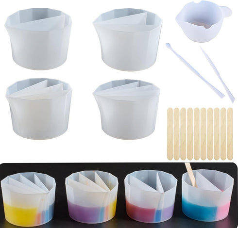 Cayway 18 PCS Split Cup for Paint Pouring, Art Split Cup Acrylic Paint Pour Split Cup Resin Pouring DIY Making Painting Tools, Resin Mixing Cups P...