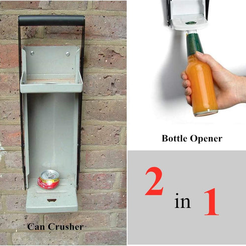Pardecor 16 oz. Metal Can Crusher/Smasher, Heavy Duty Wall Mounted Aluminum Can Crusher, Crusher Recycling Tool, Grey for Seltzer, Soda, Beer Cans...