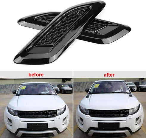 Air Vent Wing Trim,1 Pair Exterior Hood Air Vent Outlet Wing Trim Fit for Land Rover Range Rover Evoque 2012-2018 for Air Flow Intake, Cars and Tr...