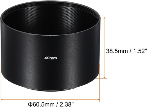 PATIKIL 49mm Lens Hood, Long Focus Frosted Surface Anti-reflective Inside Hood for Camera Lens, Black for Nikon, for Fujifilm, for Pentax, for Lei...