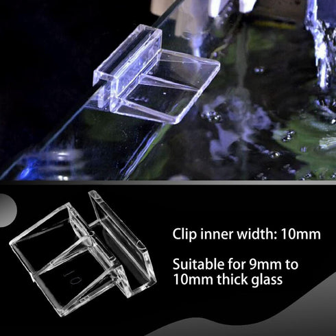 16 PCS 10mm Acrylic Aquarium Cover Clip, Clear Fish Tank Glass Cover Clip Support Holder Universal Lid Clips for Rimless Aquariums...
