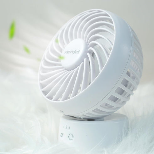 Portable Oscillating Desk Fan Handheld Table Fan Small Mini Fans Rechargeable 3.5 Inches Portable Mini Table Top Fans for Office Desk Indoor/Outdo...