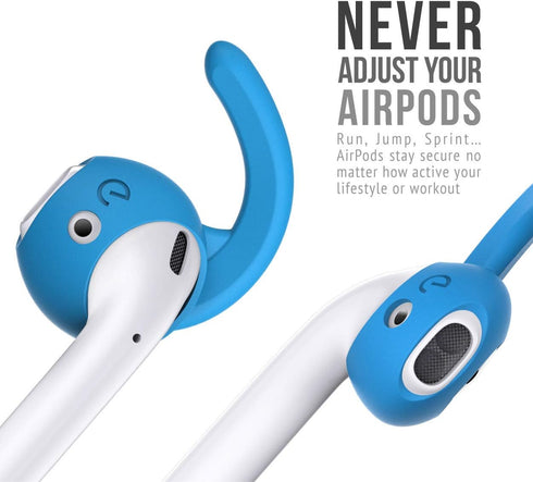 EarBuddyz 2.0 Ear Hooks and Covers Accessories Compatible with Apple AirPods 1 & 2 or EarPods Headphones/Earphones/Earbuds (3 Pairs) (Sky Blue)...